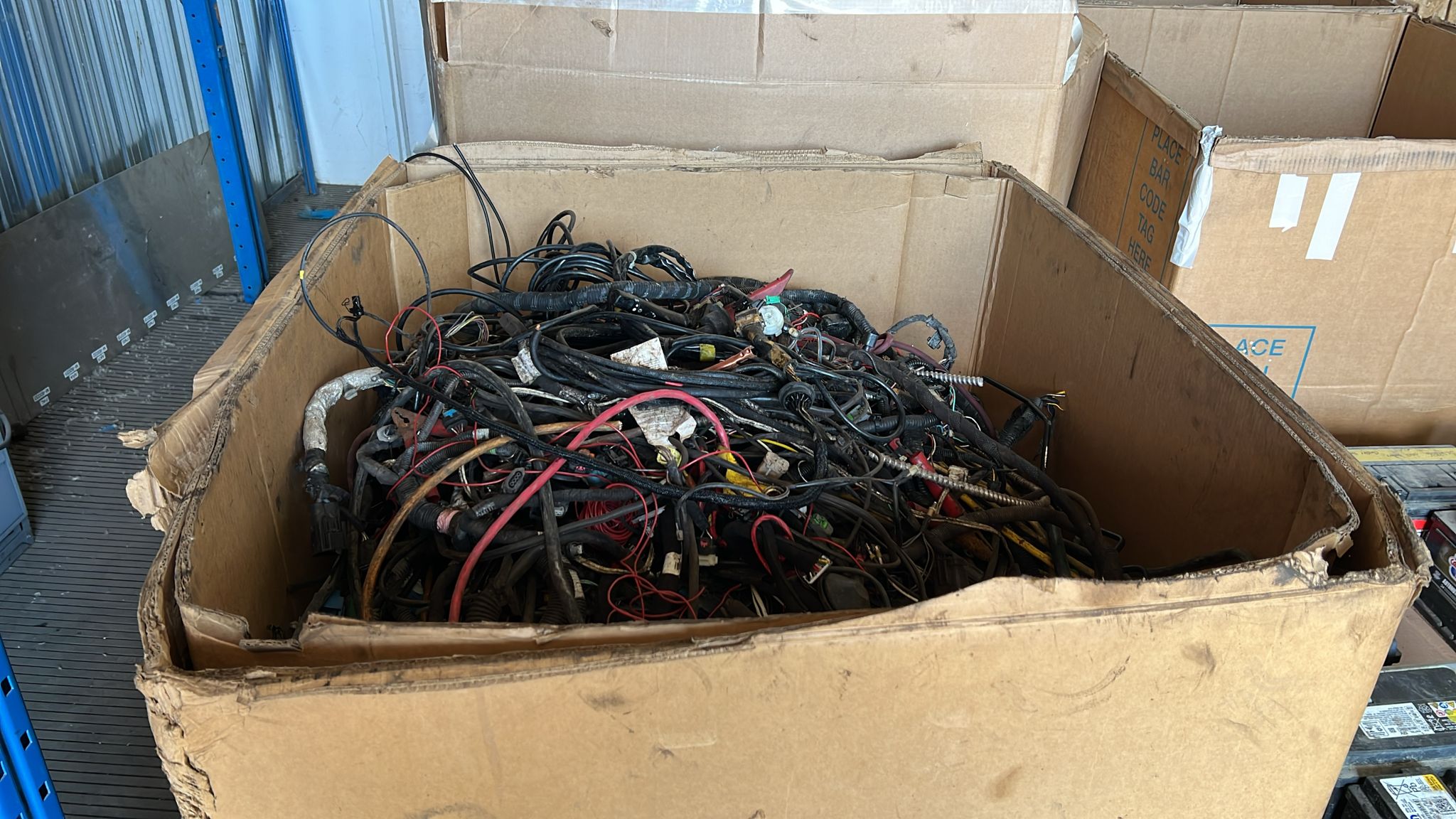 ⭐ Laval's Trusted Scrap Wire Buyer 3 Bin of scrap automotive wiring harnesses and cable bought by Top Recyclage in Laval