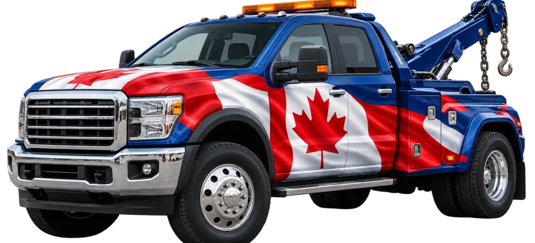 Canadian Flag Tow Truck Cutout
